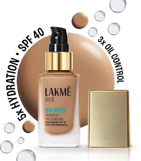 Lakmé 9to5 Hya Matte Foundation + Hyaluronic Acid Warm Caramel - 25ml Foundation