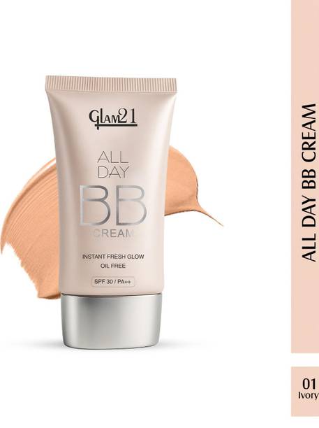 Glam21 BB Cream Instant Brightness Longlasting Coverage+SPF30| Lightweight Soft Texture Foundation