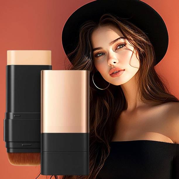 kazawak Long-Lasting Korean Foundation Stick with Brush | Full Coverage Makeup Foundation