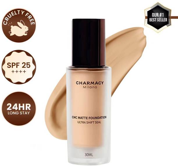 charmacy milano Foundation 01 | 24Hr Wear, SPF25, Waterproof, Full Coverage, Matte Finish Foundation