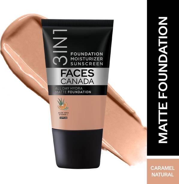 FACES CANADA All Day Hydra Matte (Mini) | 3 in 1 Moisturizer + SPF 30 + Foundation