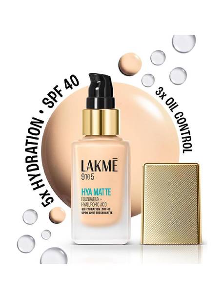 Lakmé 9to5 Hya Matte Foundation + Hyaluronic Acid Warm Light - 25ml Foundation