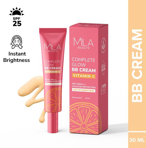 MILA BEAUTÉ Complete Glow BB Cream for Instant Brightness With SPF25 PA+++ & Vitamin C Foundation