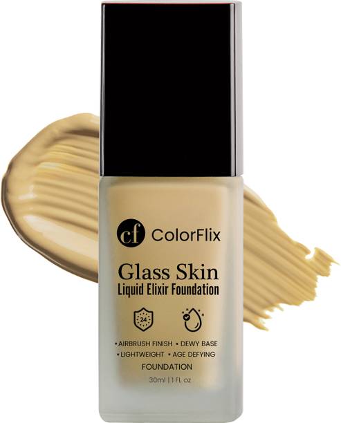 ColorFlix Glass Skin Liquid Elixir Foundation – Airbrush Finish & Dewy Base Foundation