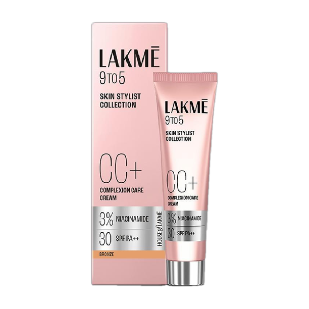 Lakmé 9 to 5 CC Cream Bronze with 3% Niacinamide Complex SPF 30 PA++ Foundation