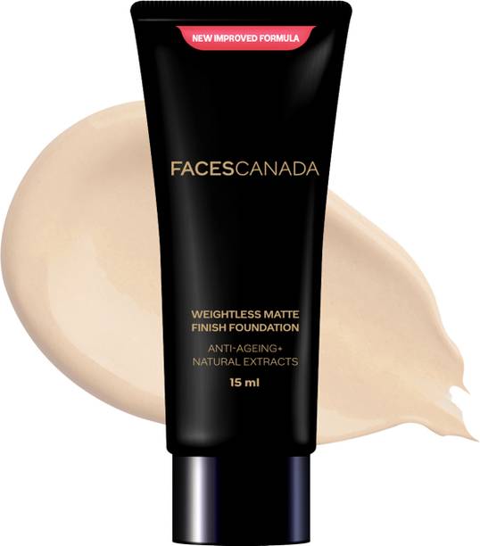 FACES CANADA Weightless Matte Finish Foundation | Lightweight | Anti-Ageing | Flawless Finish Foundation