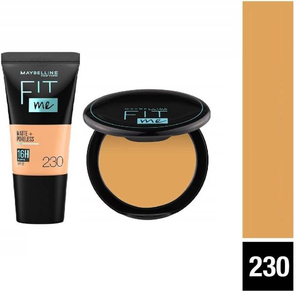 MAYBELLINE NEW YORK Fit Me Foundation Tube, 230 + Fit Me Compact Powder, 230,(PACK OF 2) Foundation