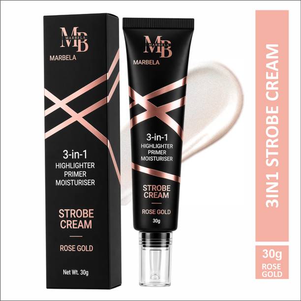 Marbela Beauty 3 in 1 Face Strobe Cream–Primer Moisturizer Hydrating Makeup Foundation