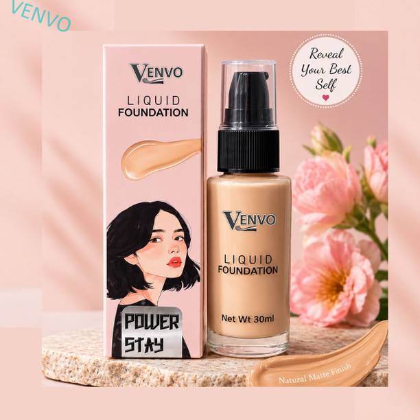 venvo Liquid Matte Foundation Easy Blend Coverage Base Foundation