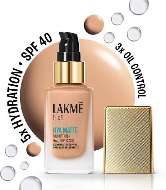 Lakmé 9to5 Hya Matte Foundation + Hyaluronic Acid Warm Natural - 25ml Foundation