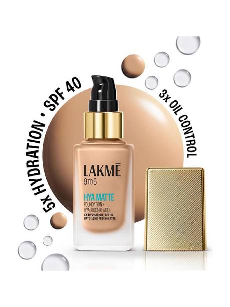 Lakmé 9to5 Hya Matte Foundation + Hyaluronic Acid Neutral Nude - 25ml Foundation