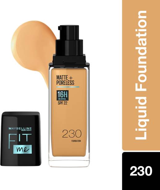 MAYBELLINE NEW YORK Fit Me Matte+Poreless Liquid Foundation (With Pump & SPF 22), 230 Natural Buff, 30ml Foundation