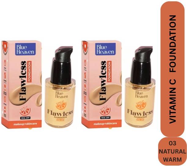 BLUE HEAVEN FLAWLESS VITAMIN C LIQUID FOUNDATION 30ML EACH PACK OF 2 Foundation