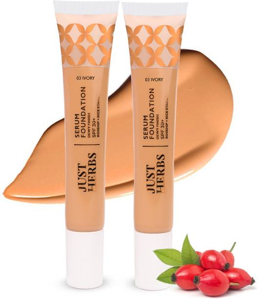 Just Herbs Strobe Cream & Dewy Serum Foundation Ivory SPF 30+ | Pack of 2 Foundation