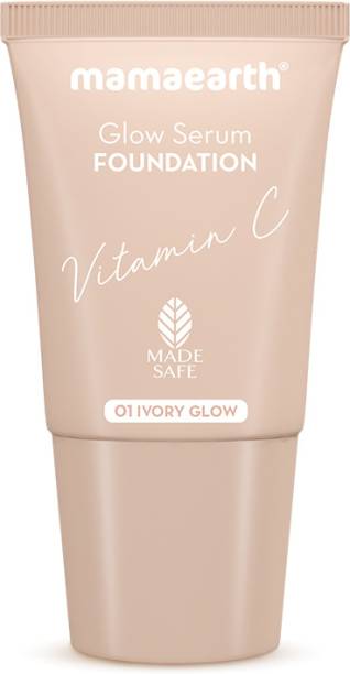 Mamaearth Glow Serum Foundation Mini Tube with Vitamin C & Turmeric for 12-Hour Long Stay Foundation