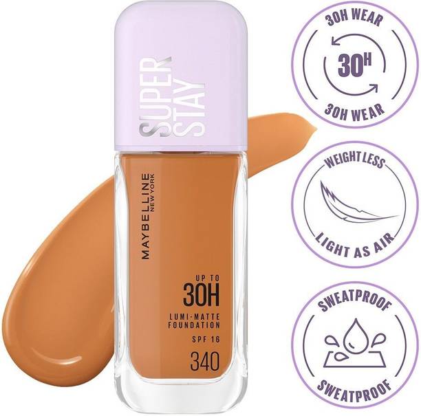 MAYBELLINE NEW YORK Super Stay Lumi Matte Liquid Foundation, 340, 30 HR Longwear Light  Foundation
