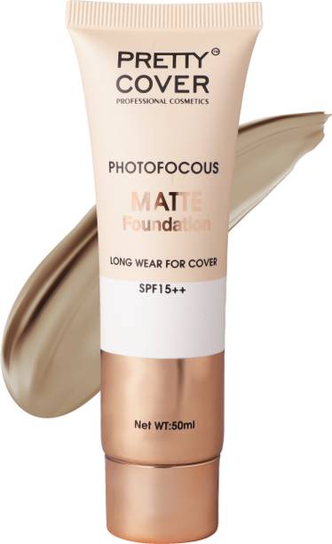 PRETTY COVER Photofocus Matte Foundation | Waterproof & Long Wear | SPF15++  Foundation