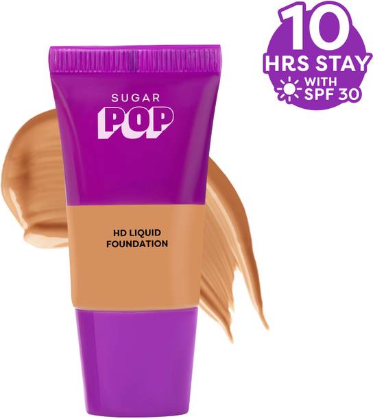 SUGAR POP HD Liquid Foundation Tube with SPF 30 | Lasts upto 10hrs | Full Coverage Foundation