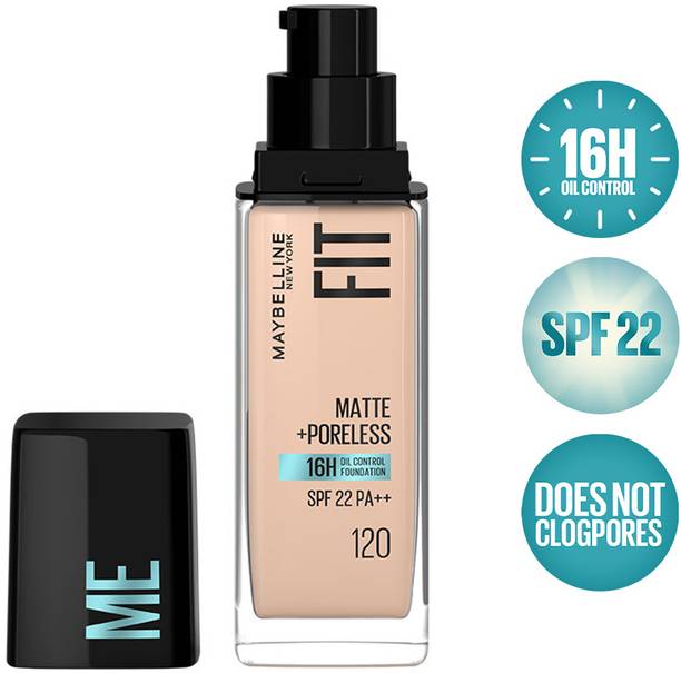 MAYBELLINE NEW YORK Fit Me Matte+Poreless Liquid Foundation (With Pump & SPF 22) Foundation