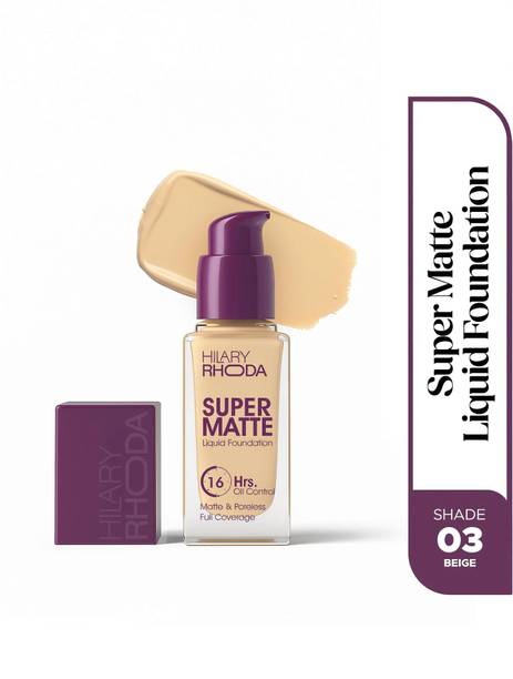 Hilary Rhoda Super Matte Liquid Foundation with Spf 20 | Matte & Poreless Finish Foundation