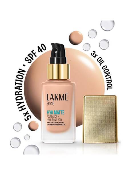 Lakmé 9to5 Hya Matte Foundation + Hyaluronic Acid Warm Sand - 25ml Foundation