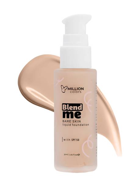 Million Colors Blend Me Bare Skin Waterproof Liquid Foundation for Oily & Dry Skin with SPF 20 Foundation