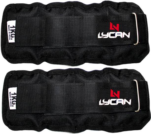 LYCAN 1kg x 2pc ankle weight Best for Fitness, Walking, Jogging, Aerobics and Swimming Black Ankle & Wrist Weight