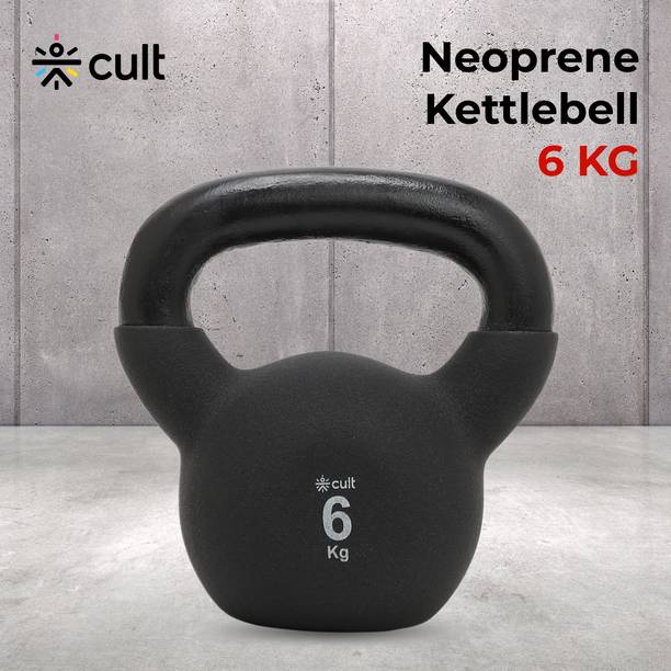 Cult 6kg Neoprene Coated Anti-Slip Grip - Black Kettlebell