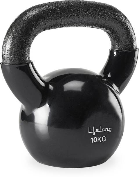 Lifelong Vinyl Cast Iron Kettlebell Black Kettlebell