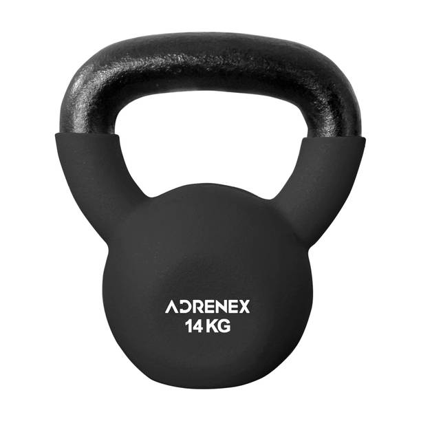 Adrenex 14 kg CAST IRON NEOPRENE COATED kettlebell Black Kettlebell