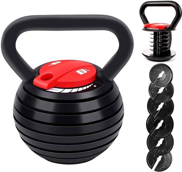 SLOVIC Premium Strength Training Kettlebells for Weightlifting - 1Pc Black, Red Kettlebell