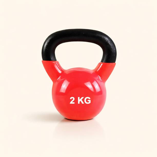 Grip Vinyl-coated kettlebells to boost cardio, build muscle, and enhance endurance Red, Orange, Blue, Black Kettlebell