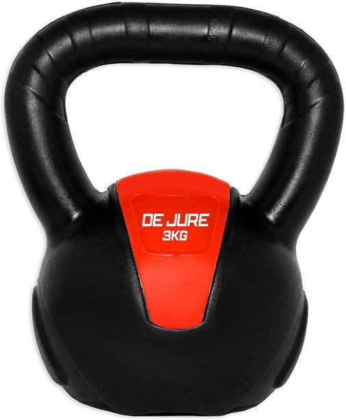 DE JURE FITNESS PVC Kettlebell for Cardio Training Home & Gym Fitness Workout & Bodybuilding Orange Kettlebell
