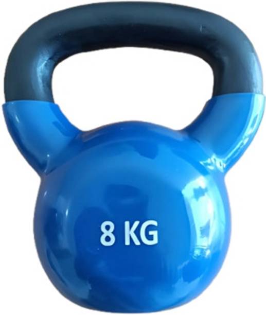 SRIDAYA 8kg Vinyl Coated Cast Iron Kettlebell for men & Women Blue, Black Kettlebell