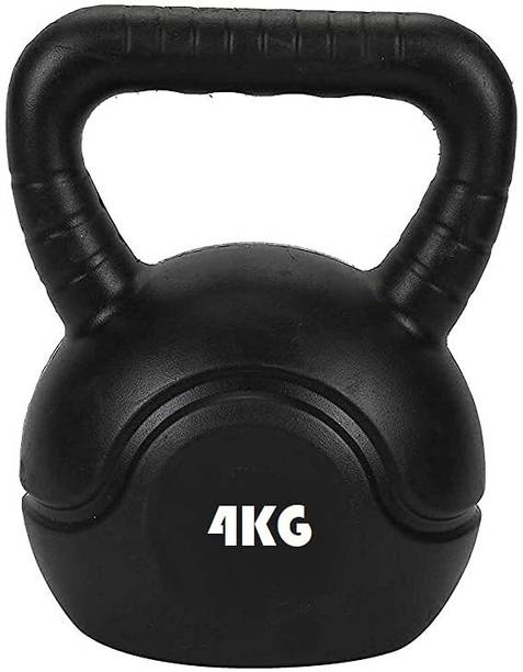 D FIT (4KG) Kettle bell For Cardio Training Home & Gym Fitness Workout Black Kettlebell