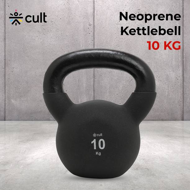 Cult 10kg Neoprene Coated Anti-Slip Grip - Black Kettlebell