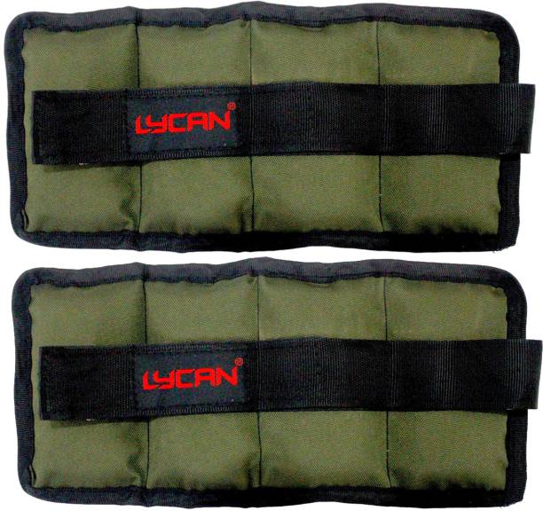 LYCAN Assured 1kg x 2pc " Strength Training , running , exercise " Green Ankle & Wrist Weight