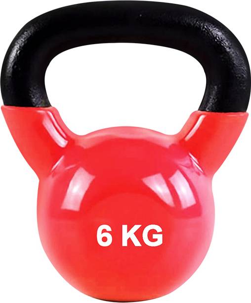 Grip Vinyl-coated iron kettlebells to boost cardio, build muscle, & enhance endurance Black, Blue, Orange, Red Kettlebell
