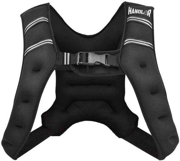 Saputra Durable Weighted Vest Men-Women with Reflective Stripe Workout Equipment 10 kg Black Weight Vest