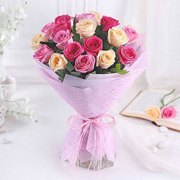 FNP Fresh Multicolor Roses Bouquets