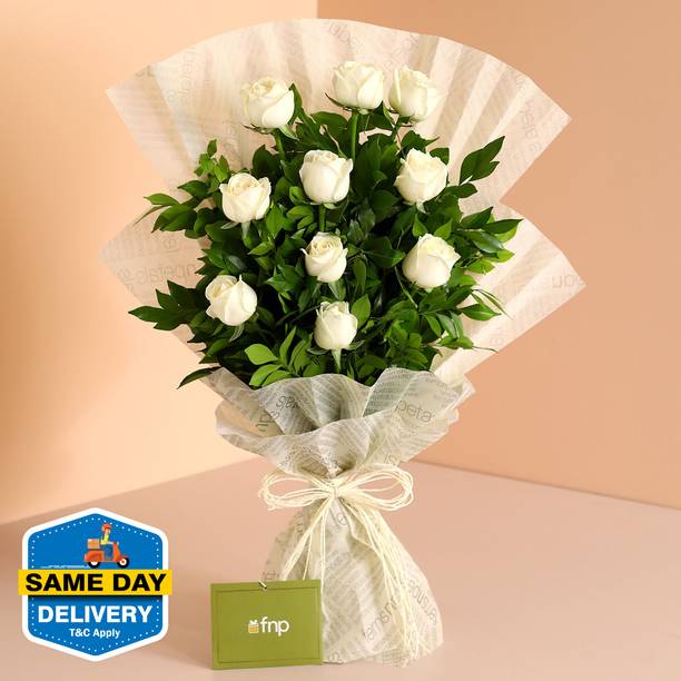 FNP Fresh White Roses Bouquets