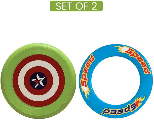 Planet of Toys Kids Flying Disc & Ring Frisbee | Lightweight & Durable Outdoor Sport Toy Combo Plastic Sports Frisbee