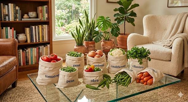 OTIZ OTIZ-10 COTTON BAGS Cotton Fruit & Vegetable Basket