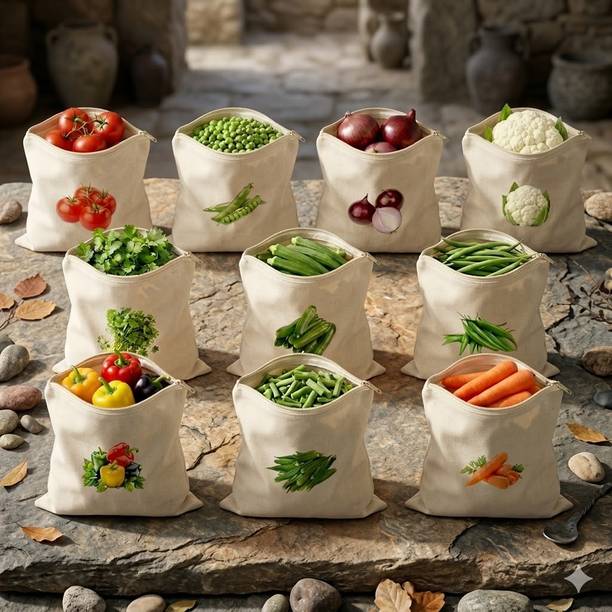 TUPENONO TUPZ-10 COTTON BAGS Cotton Fruit & Vegetable Basket