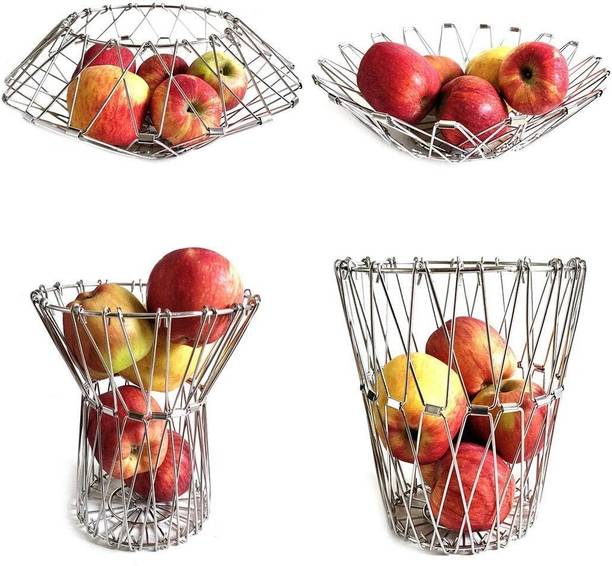 KITCHSTOP Stainless Steel Adjustable Fruit/ Vegetable Basket Steel Fruit & Vegetable Basket