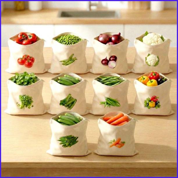 TUPENONO cotton veg bag Cotton Fruit & Vegetable Basket