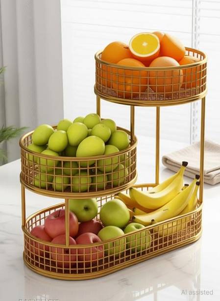 SUMORA ENTERPRISES 3 Tier GOLD Unique Design Countertop Storage Organizer for Ho