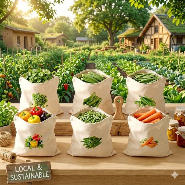 OTIZ OTIZ-10 COTTON BAGS Cotton Fruit & Vegetable Basket