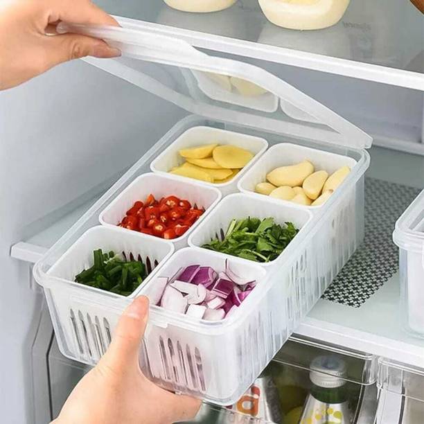 SIMESTICH 6 in 1 fridge storage box Plastic Fruit & Vegetable Basket