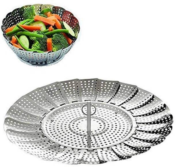 SYGA 100% Stainless Steel Vegetable Steamer Basket / Insert for Pots, Pans, Crock Pots & more... 7.5" to 11" Steel Steamer